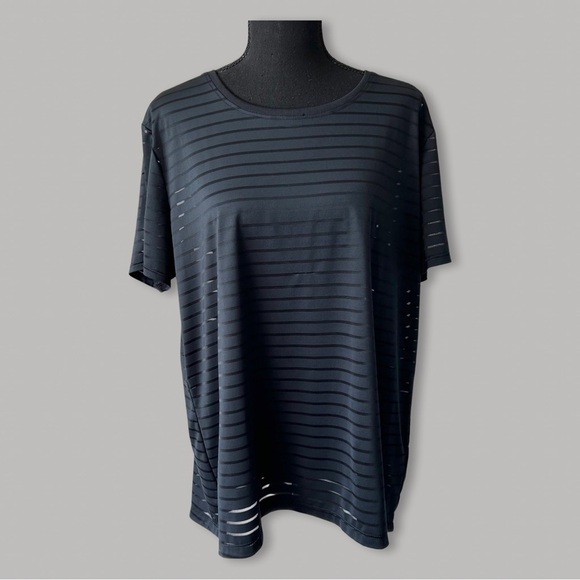 Skechers Black Sheer  Open Back Top - Picture 1 of 16